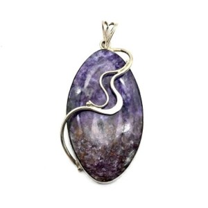 Кулон чароит 32*55мм.