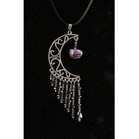 Кулон чароит (галтовка), коннектор "луна"