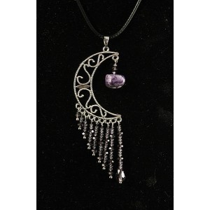 Кулон чароит (галтовка), коннектор "луна"