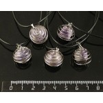 Кулон чароит галтовка 10-16мм в спирали 18мм