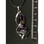 Кулон в спирали чароит (галтовка крупная и мелкая), гематит (рис и шарик 2мм огранка)