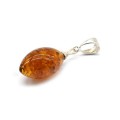 Кулон в форме Рис из янтаря 12*20мм цвет коньячный (иск.)