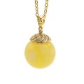 Кулон шарик из янтаря 18мм цвет молочный (иск.) Кулон шарик из янтаря 18мм цвет молочный (иск.)