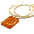 Кулон на шнурке с янтарем прямоугольник 30*40мм цвет медовый, 47см (иск.) Кулон на шнурке с янтарем прямоугольник 30*40мм цвет медовый, 47см (иск.)