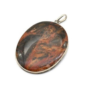 Кулон из яшмы Пикассо  "Овал" 38*48мм