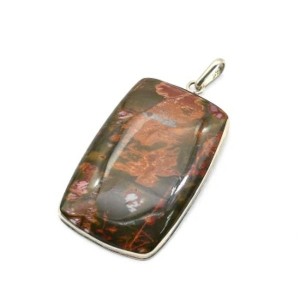 Кулон из яшмы Пикассо  "Прямоугольник" 32*48мм
