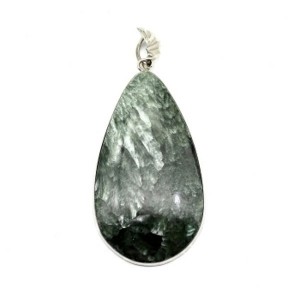 Кулон серафинит "Капля" 36*63мм.