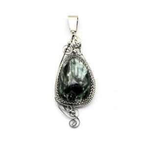 Кулон серафинит 20*48мм.