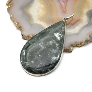 Кулон серафинит "Капля" 36*60мм.