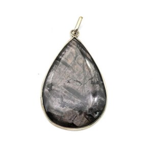 Кулон гиперстен "Капля" 33*48мм.
