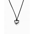 Кулон на шнурке «Сердечко» тренд, цвет серебро, 120 см