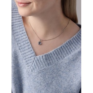 Кулон «Нежность» на цепочке, цвет голубой, цвет серебристый, 45 см