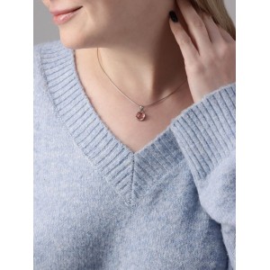 Кулон «Нежность» на цепочке, цвет розовый, цвет серебристый, 45 см