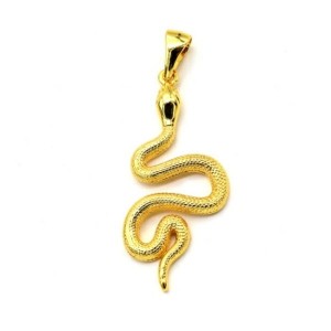 Кулон Змейка 17*37мм, золотистая (иск.)
