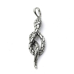 Кулон Змейка 11*37мм, серебристая (иск.)