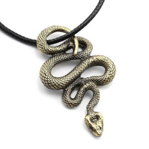 Кулон из бронзы "Змея" на шнурке 45см (иск.)