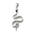 Кулон Змейка 17*37мм, серебристая (иск.)