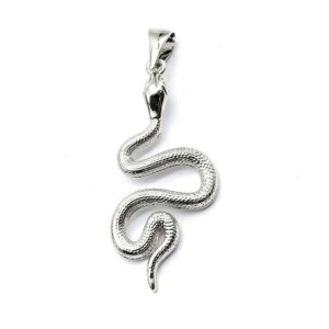 Кулон Змейка 17*37мм, серебристая (иск.)