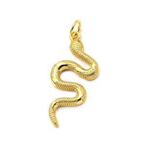 Кулон Змейка 12*26мм, золотистая (иск.)