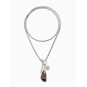 Кулон на цепочке «Стиль. Капля», серый, цвет серебристый
