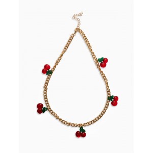 Цепь с подвесами «Вишня», цветная, цвет золотистый