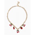Цепь с Кулонми «Вишня и клубника», 40 см, красная, цвет золотистый