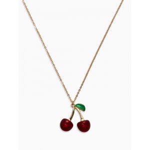 Кулон на цепочке «Черешня», 40 см, бордово-зелёный, цвет золотистый