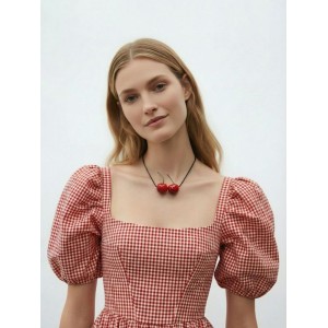 Кулон на шнурке «Парочка вишен», L=40 см, красный