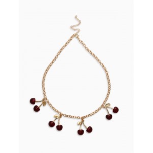 Цепь с Кулонми «Вишня», 40 см, бордовая, цвет золотистый Цепь с Кулонми «Вишня», 40 см, бордовая, цвет золотистый