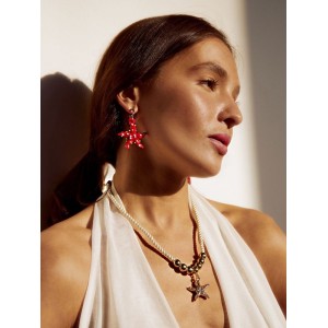 Кулон на шнурке «Морская звезда», L=45 см, цвет бело-золотой