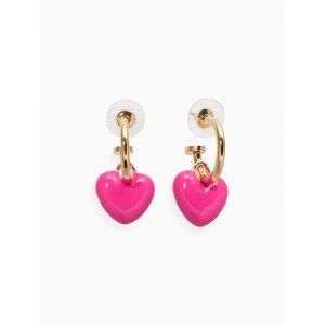 Серьги со съёмными Кулонми «Сердца», ярко-розовые, цвет золотистый Серьги со съёмными Кулонми «Сердца», ярко-розовые, цвет золотистый