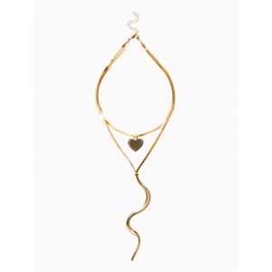 Кулон на затяжке многослойный «Медальон сердце», 2 яруса L=40, 70 см, медь, цвет золото