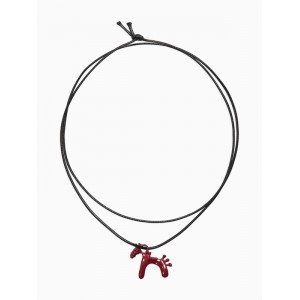 Кулон на шнурке «Конь», L=51 см, бордовый, чёрный