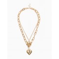 Кулон на цепочке «Сердечки», 2 яруса, цвет золото
