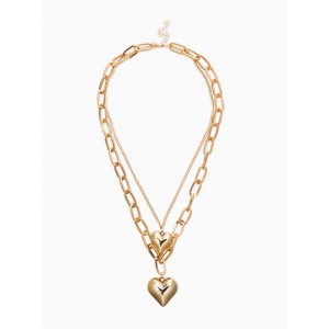 Кулон на цепочке «Сердечки», 2 яруса, цвет золото