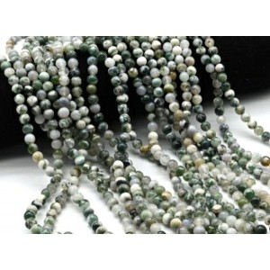 Бусины из агата мохового шарик 6мм, 38см, 61 бусина