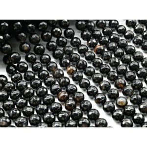 Бусины из агата черного шарик гр.10мм, 36см, 37 бусин