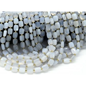 Бусины из агата голубого прямоугольник с гранями 8*10мм, 36см, 30 бусин