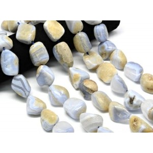 Бусины из агата голубого (сапфирин) галтовка 20*35мм, 39см, 12 бусин Бусины из агата голубого (сапфирин) галтовка 20*35мм, 39см, 12 бусин