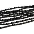 Бусины из агата черного шарик 4мм, 38м, 100 бусин (иск.)