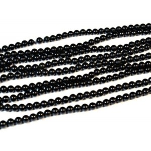 Бусины из агата черного шарик 4мм, 38м, 100 бусин (иск.)