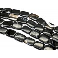 Бусины из агата черного прямоугольник 30*40мм, 40см, 10 бусин