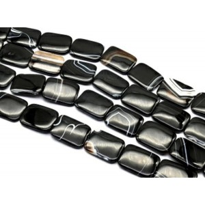 Бусины из агата черного прямоугольник 30*40мм, 40см, 10 бусин