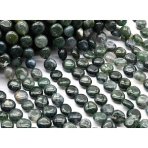 Бусины из агата мохового галтовка 15*15мм, 41см, 27 бусин