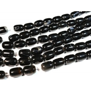 Бусины из агата черного бочонок 13*18мм, 37,5см, 21 бусина