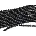 Бусины из агата черного шарик 6мм (имитация), 38см, 68 бусин
