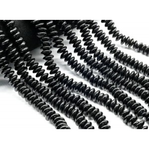 Бусины из агата черного рондель 10*4мм, 38см, 92 бусины