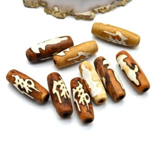 Бусина Дзи "Гуань Инь" из агата матового бочонок 10*30мм цвет сепия, 1 бусина Бусина Дзи "Гуань Инь" из агата матового бочонок 10*30мм цвет сепия, 1 бусина