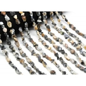 Бусины из агата мохового галтовка 7*9мм, 37см, 52 бусин