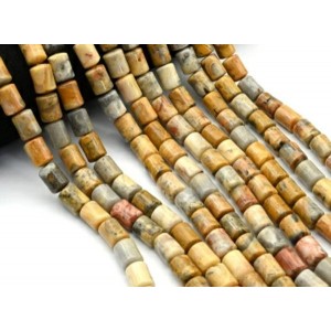 Бусины из агата львиная шкура цилиндр 10*14мм, 39см, 28 бусин Бусины из агата львиная шкура цилиндр 10*14мм, 39см, 28 бусин